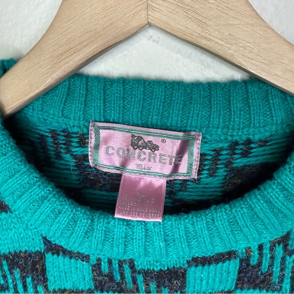 Vintage Concrete Mix Men’s Sweater Vest – Teal/Black – Size XL – NWT - Picture 3 of 4